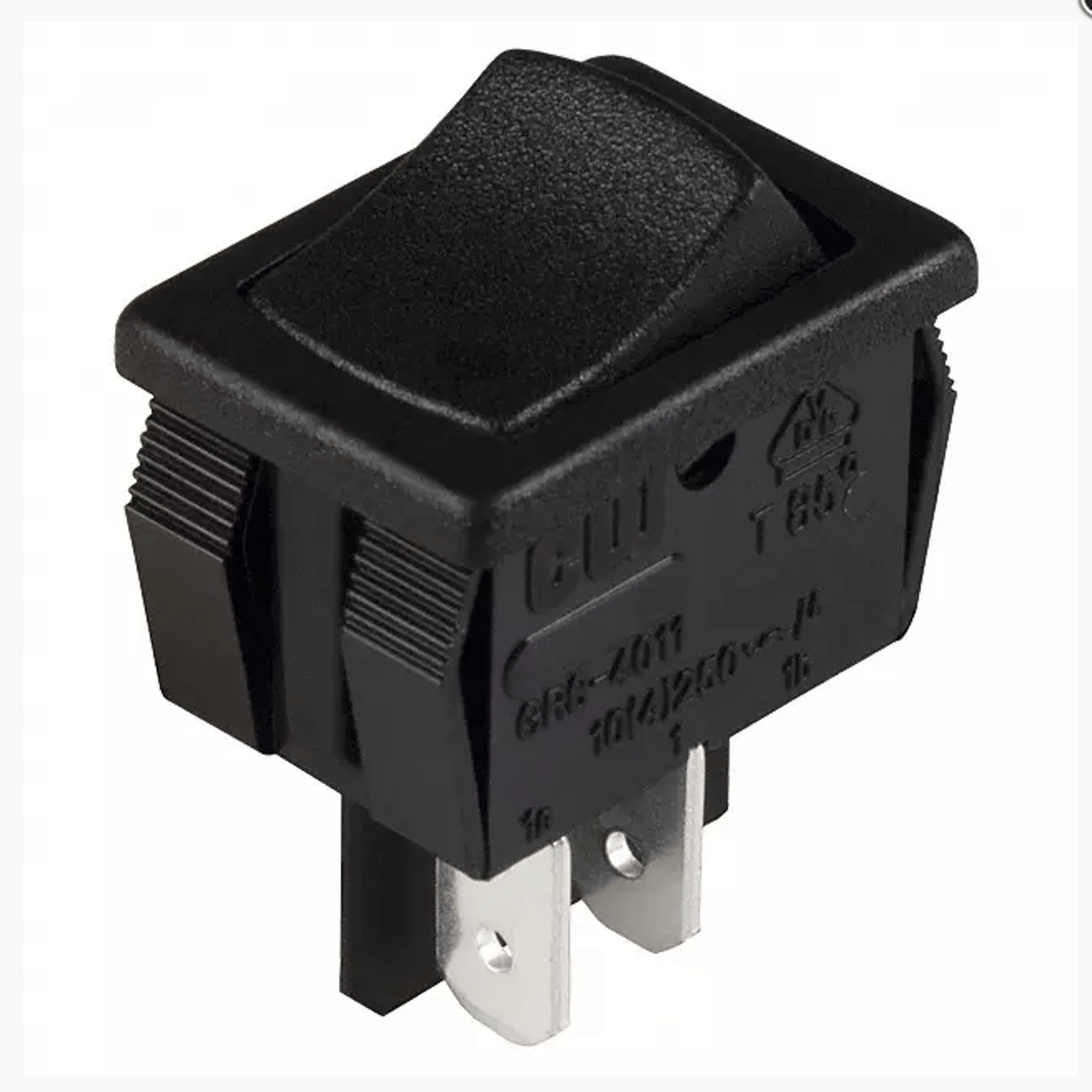 SWITCH ROCKER SPST 16A 125V - On/Off (Black Rocker Switch